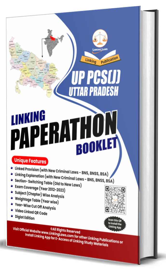 Uttar Pradesh Paperathon Booklet (Diglot Edition) : Rs.279/- (Postal Charges Additional) Covers all UP PCS(J) Prelim Exams (2012-2023) Subject & Chapter Wise Linked Provision & Explanation (New Criminal Laws ) with Weightage Analysis