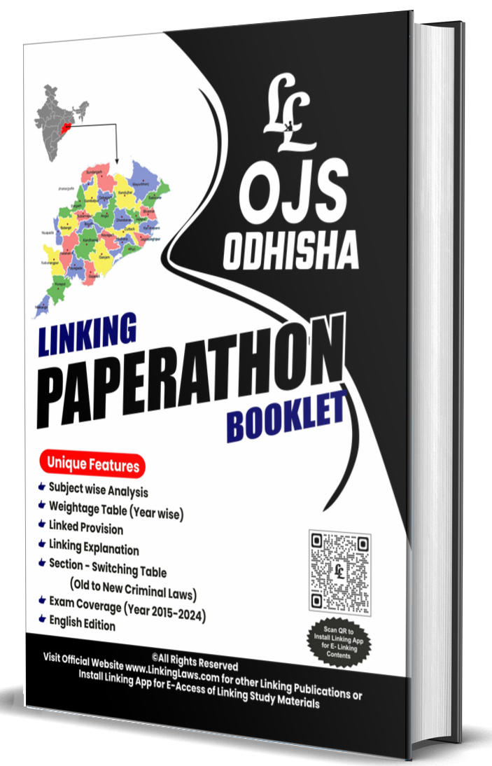 Odisha Paperathon Booklet : Rs.249/- (Postal Charges Additional) Covers all Odisha Judiciary Prelim Exams (2015-2023) Subject Wise Linking Explanation with Weightage Analysis