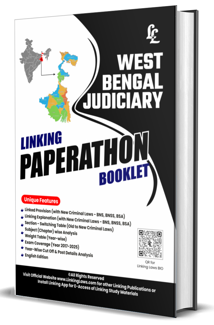 West Bengal Judicial Service Paperathon Booklet (English Edition) Rs 275/- (Postal Charges Additional) Covers all WBJS Exams (2017-2025) Subject & Chapter Wise Linked Provision & Explanation (According to New Criminal Laws) with Weightage Analysis