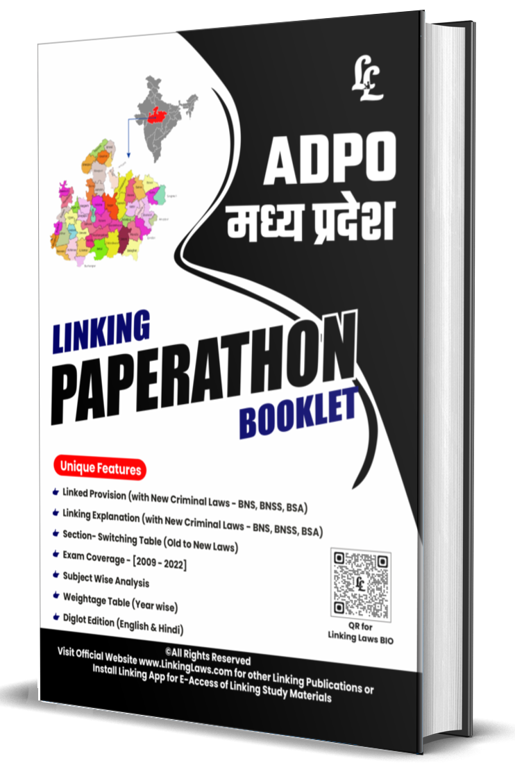 Madhya Pradesh ADPO Paperathon Booklet (Diglot English & Hindi Both) Rs 290/- Covers Exams (2009 - 2022) Subject & Chapter Wise Linked Provision & Explanation (According to New Criminal Laws) with Weightage Analysi
